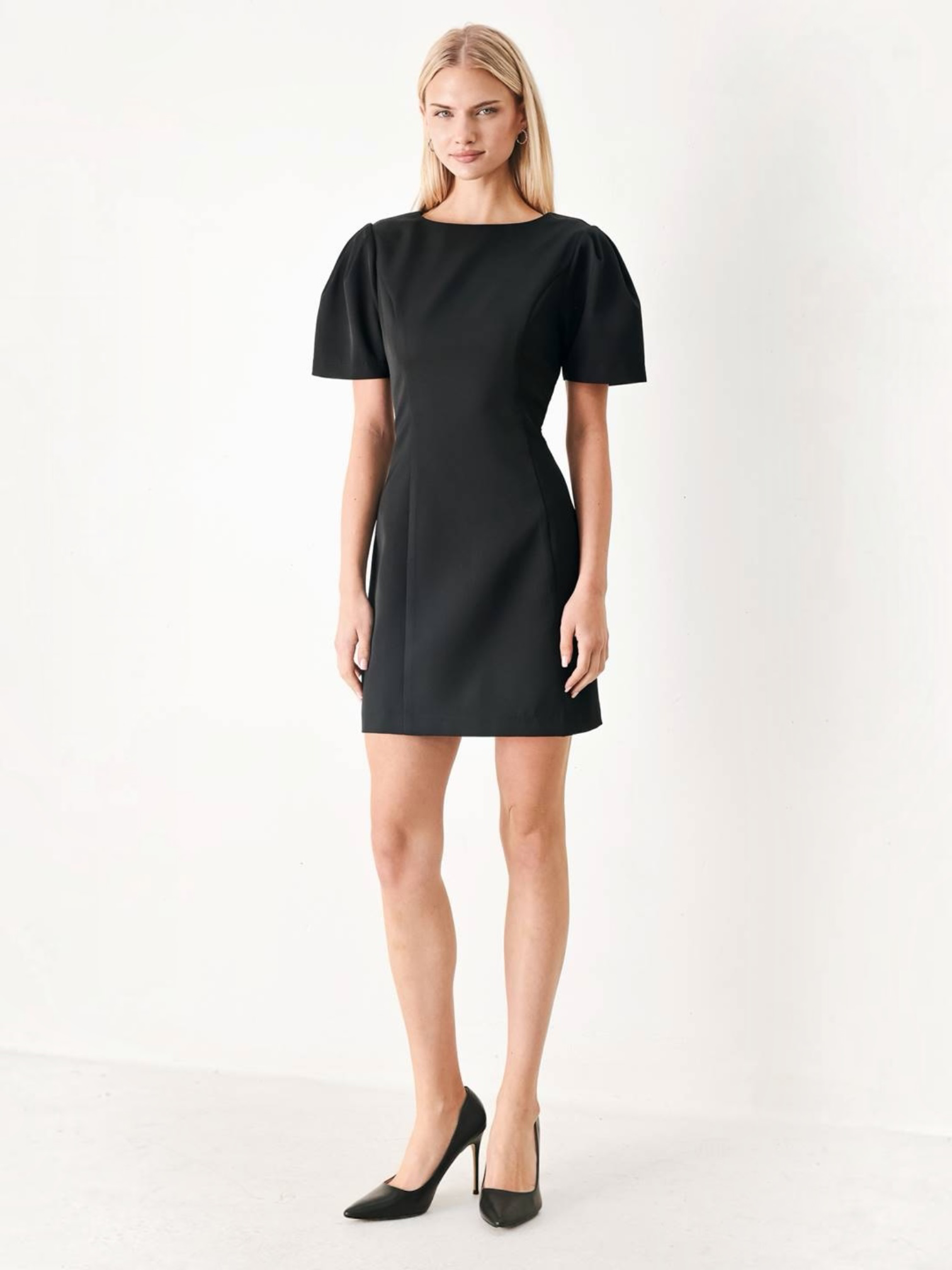 Jennifer Woven Mini Black Dress