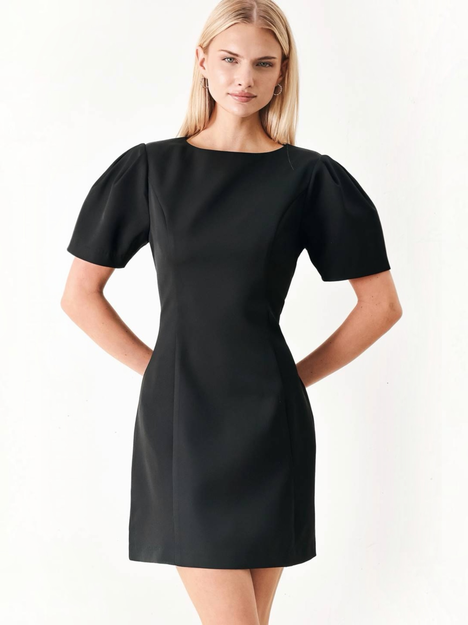 Jennifer Woven Mini Black Dress