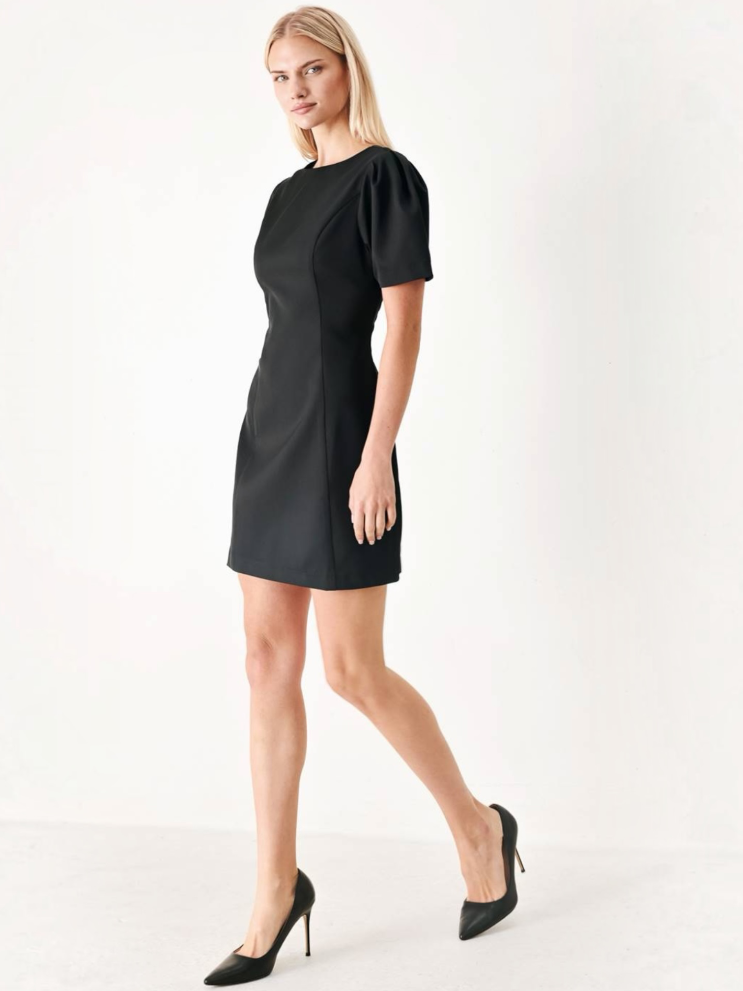 Jennifer Woven Mini Black Dress