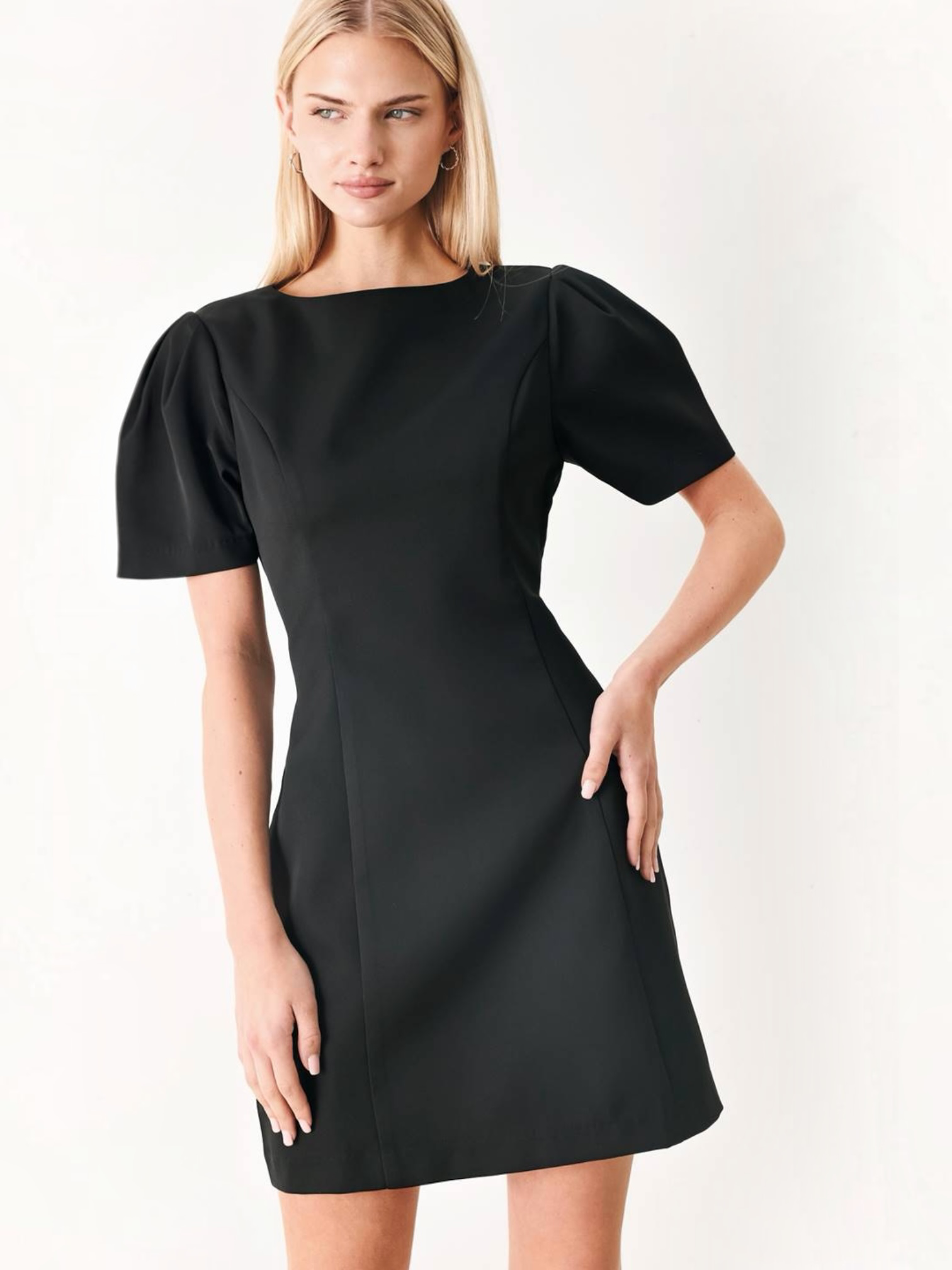 Jennifer Woven Mini Black Dress