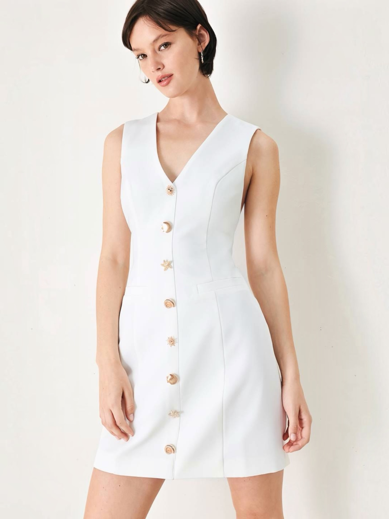Lidia Woven White Dress