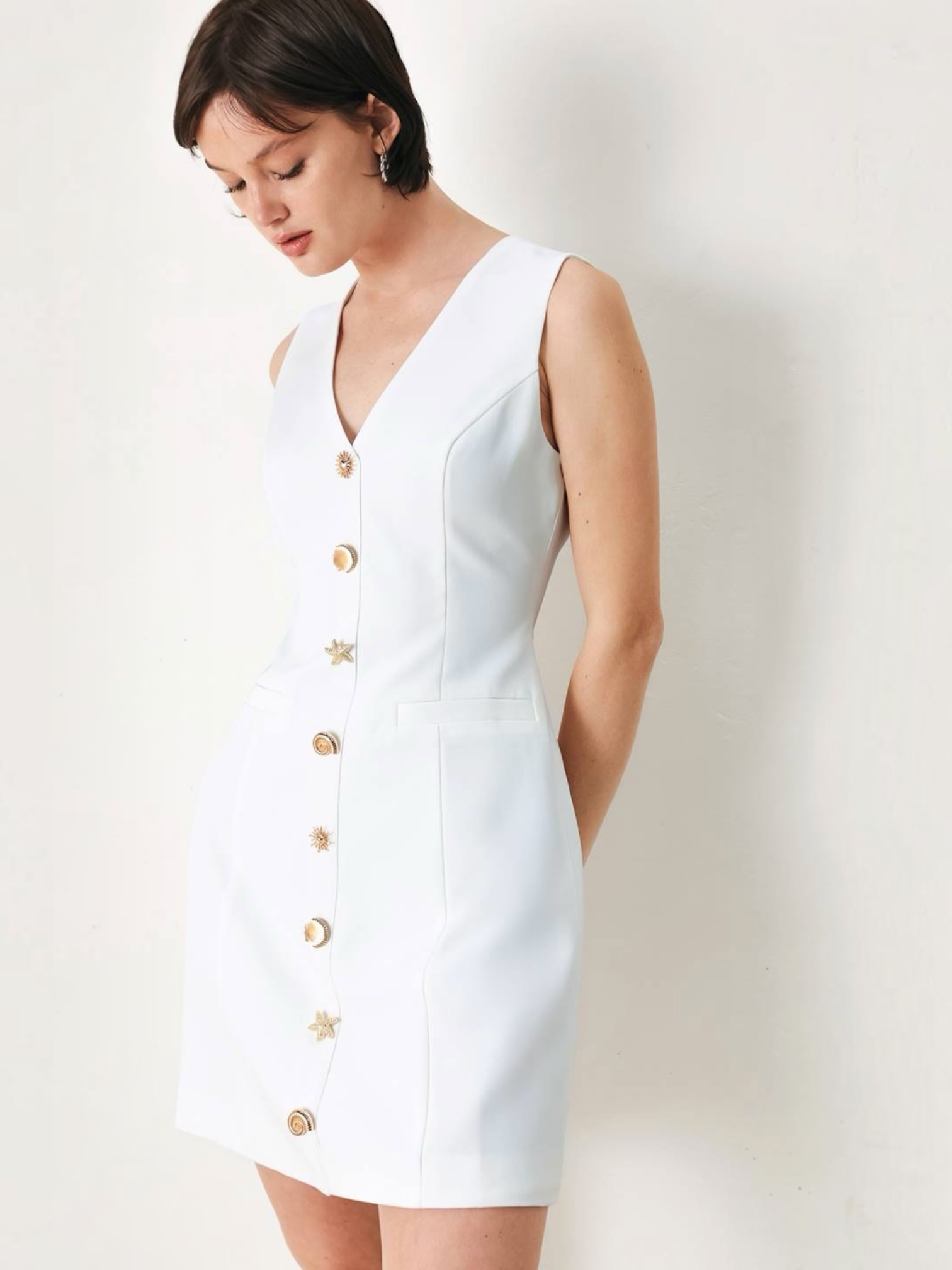 Lidia Woven White Dress