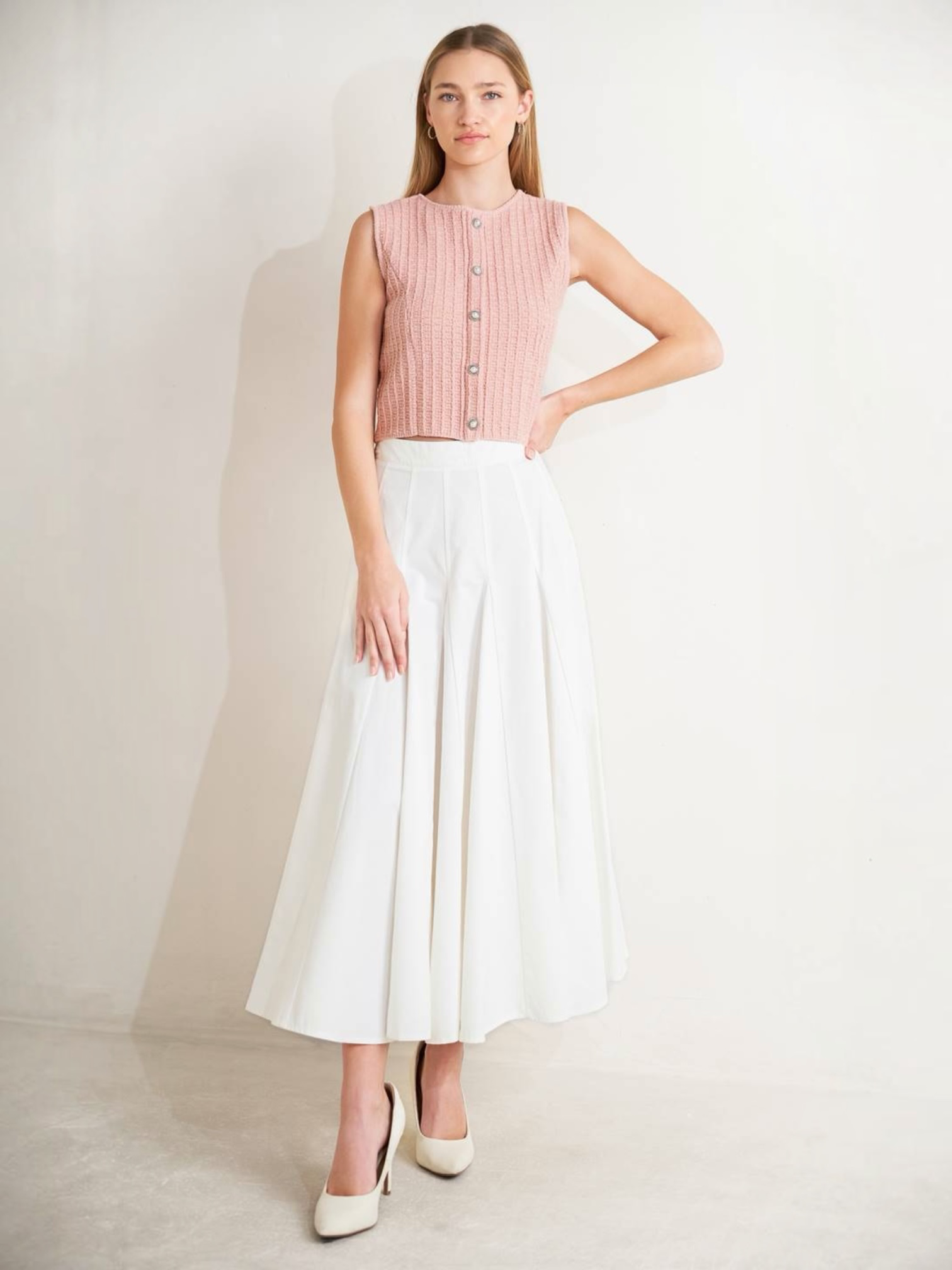 Mabel Sweater Knit Soft Pink Top