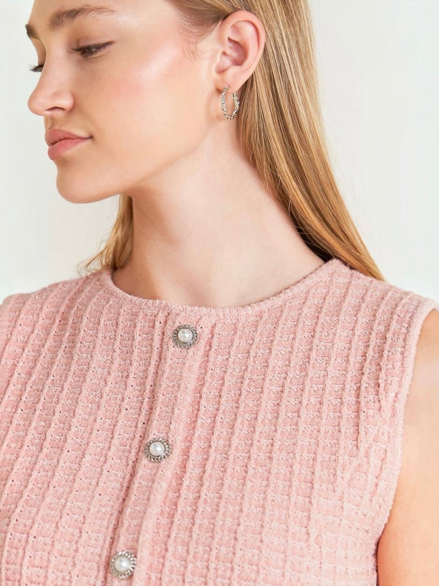 Mabel Sweater Knit Soft Pink Top