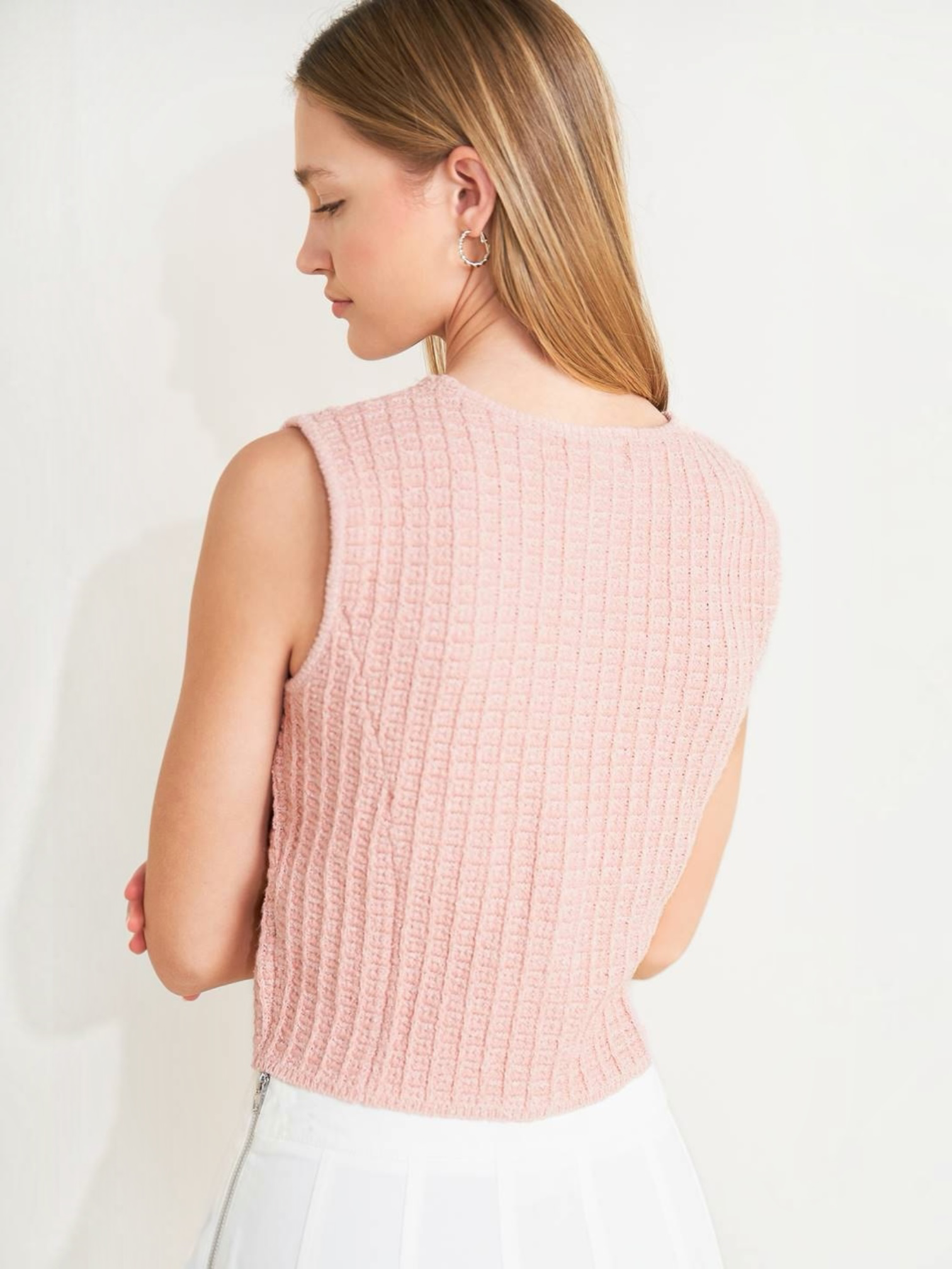 Mabel Sweater Knit Soft Pink Top