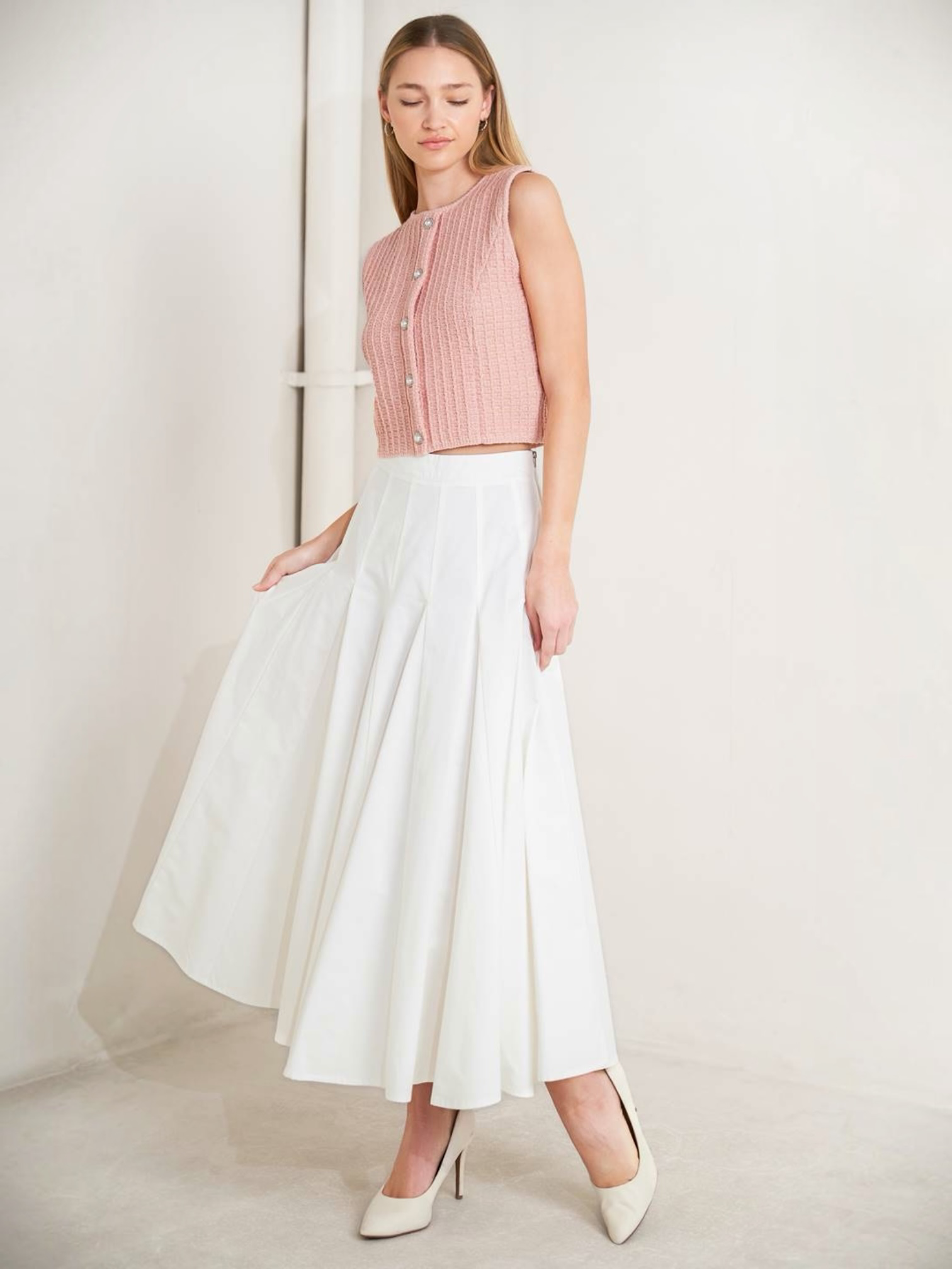 Mabel Sweater Knit Soft Pink Top