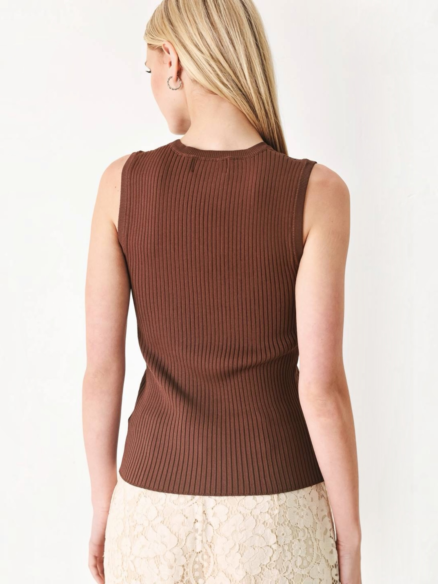 Julie Sweater Knit Brown Top