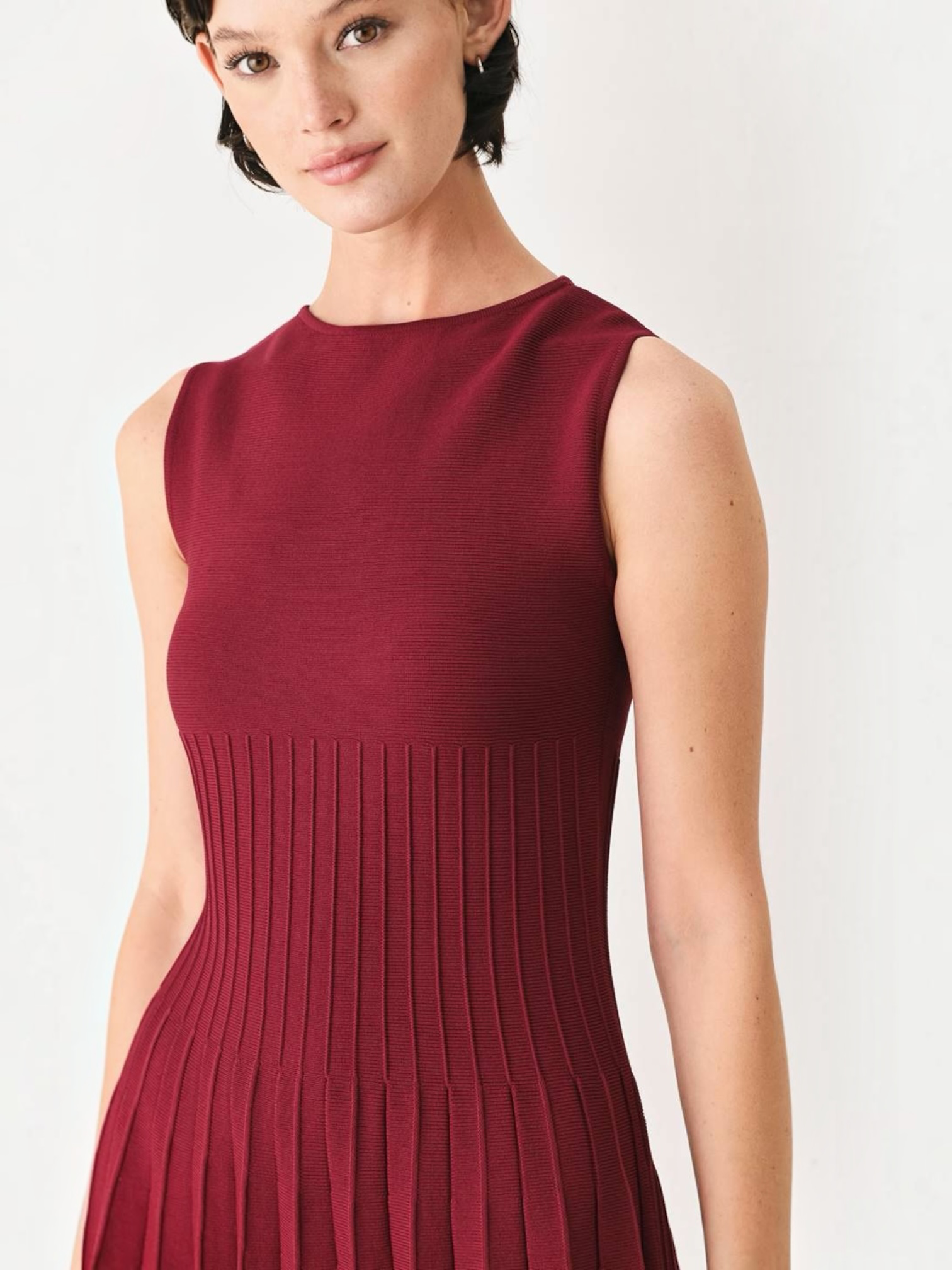 Addison Knit Mini Burgundy Dress