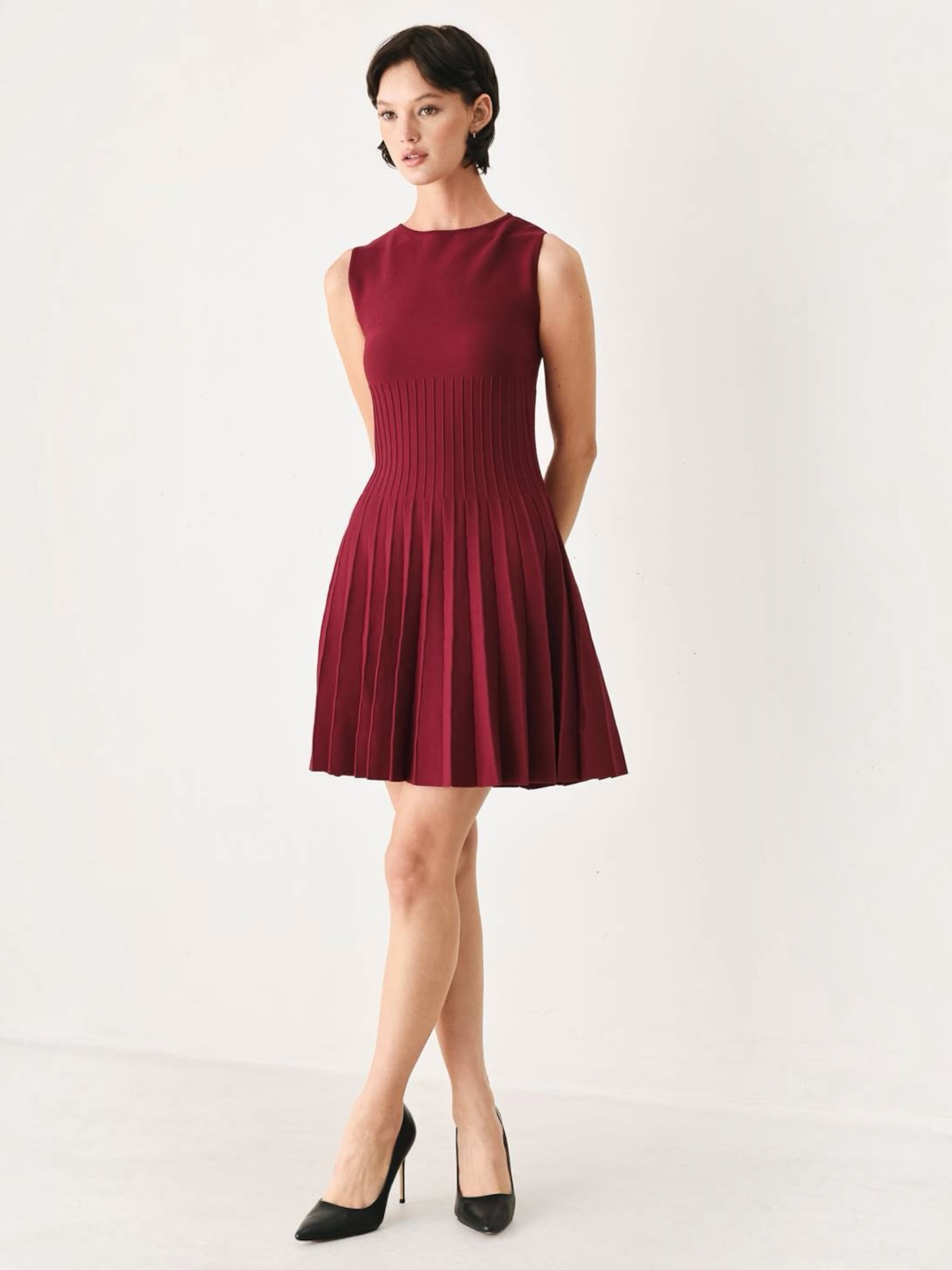 Addison Knit Mini Burgundy Dress – Beashion Boutique