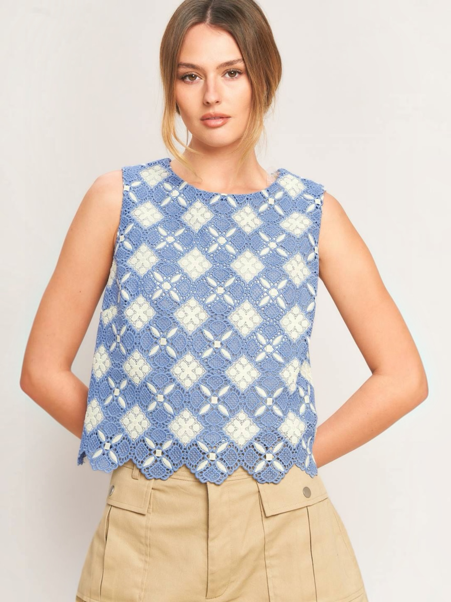 Cristine Woven Lace Top