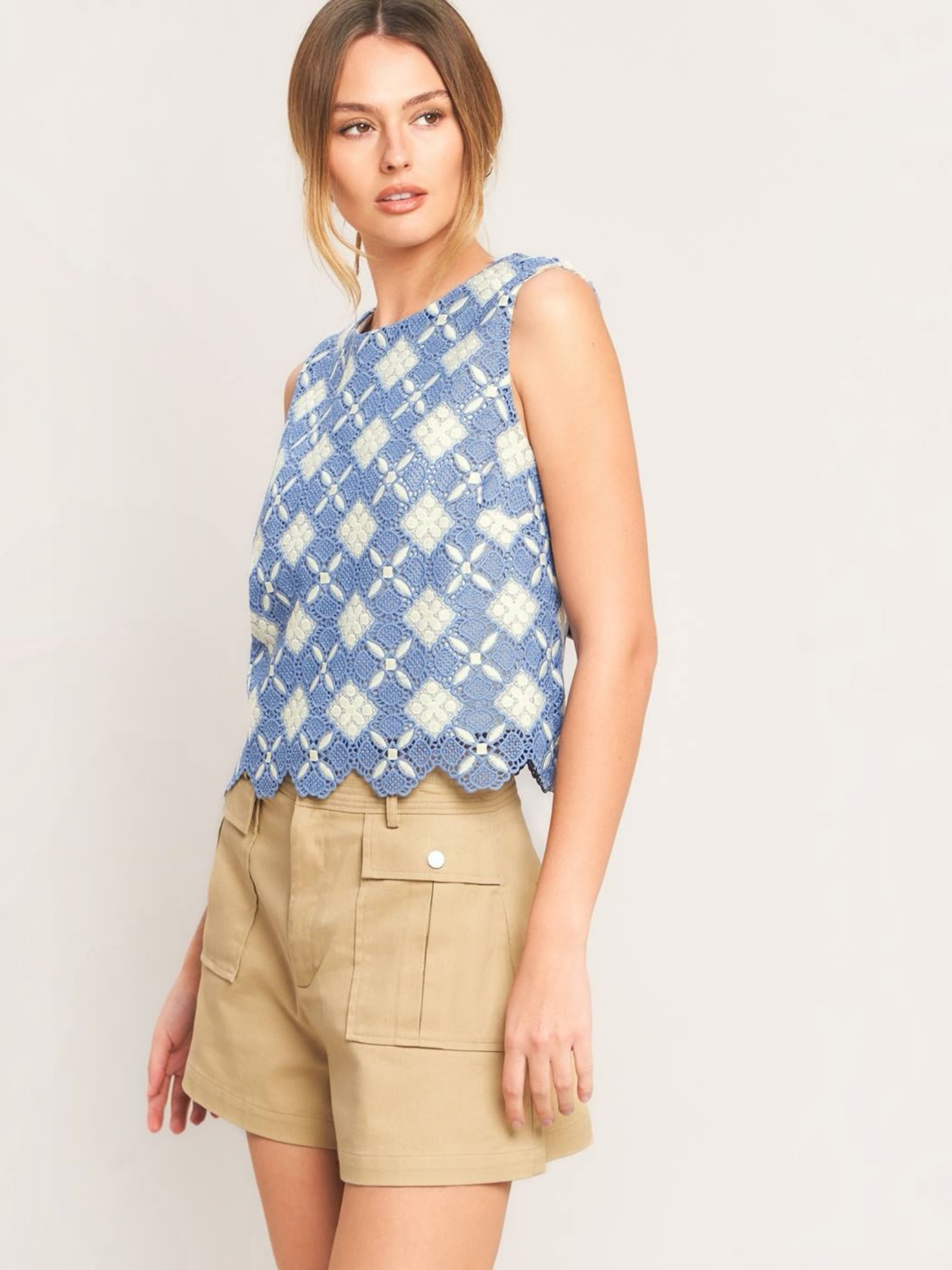 Cristine Woven Lace Top