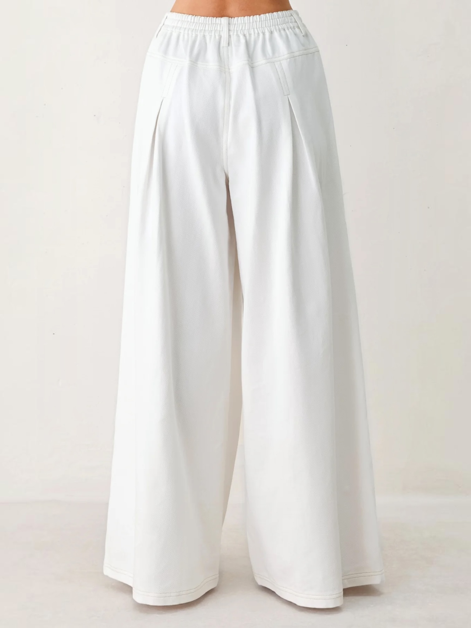 Jia Wide Washed White Bottoms