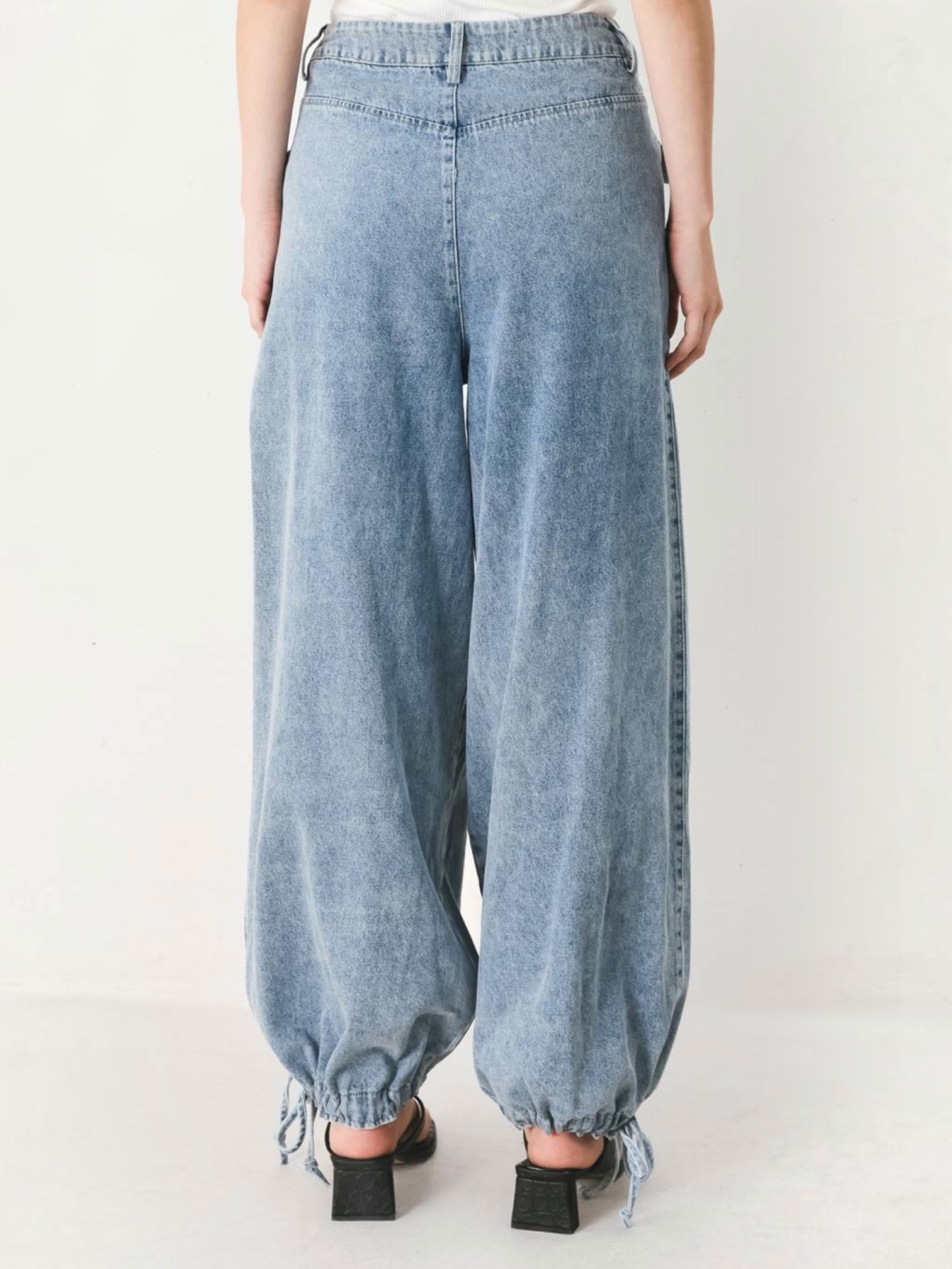 Amalia Wide Washed Denim Bottoms