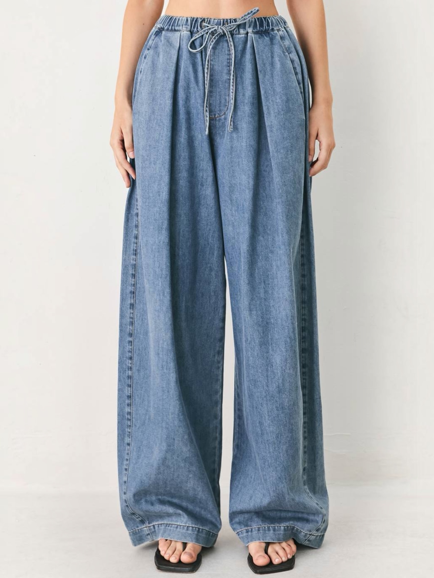 Cindy Washed Denim Bottoms