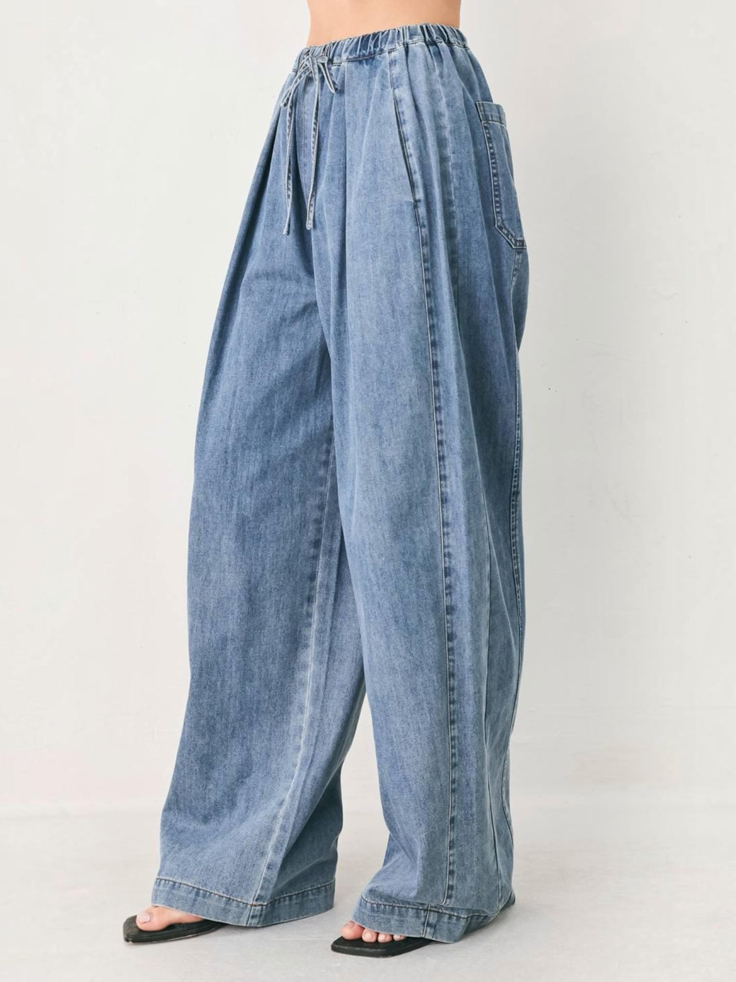 Cindy Washed Denim Bottoms