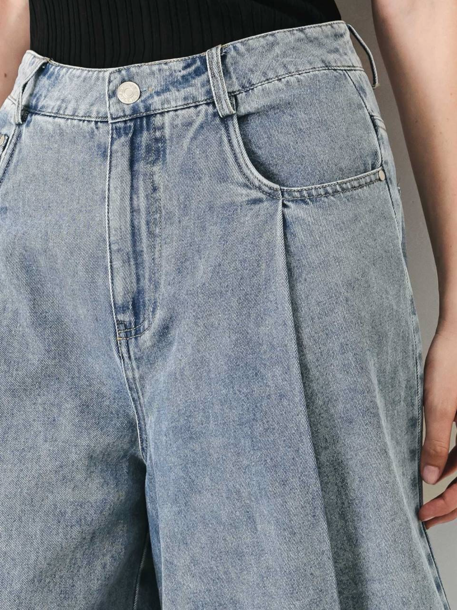 Miranda Washed Denim Culotte Pants