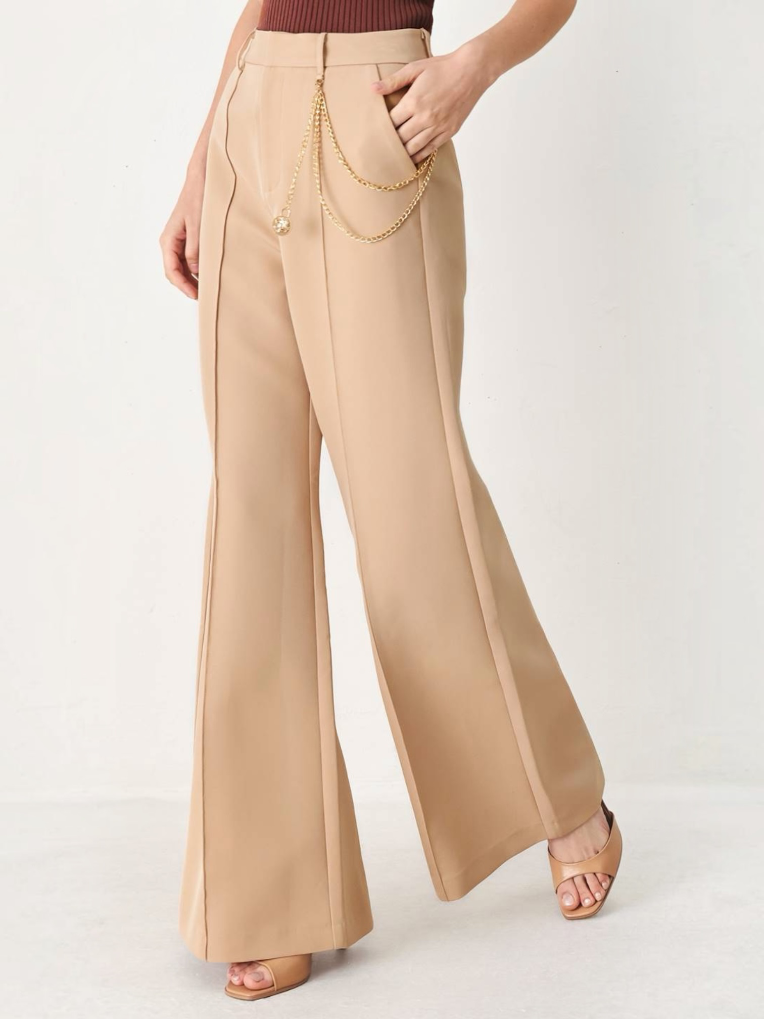 Nelly Woven Camel Bottoms