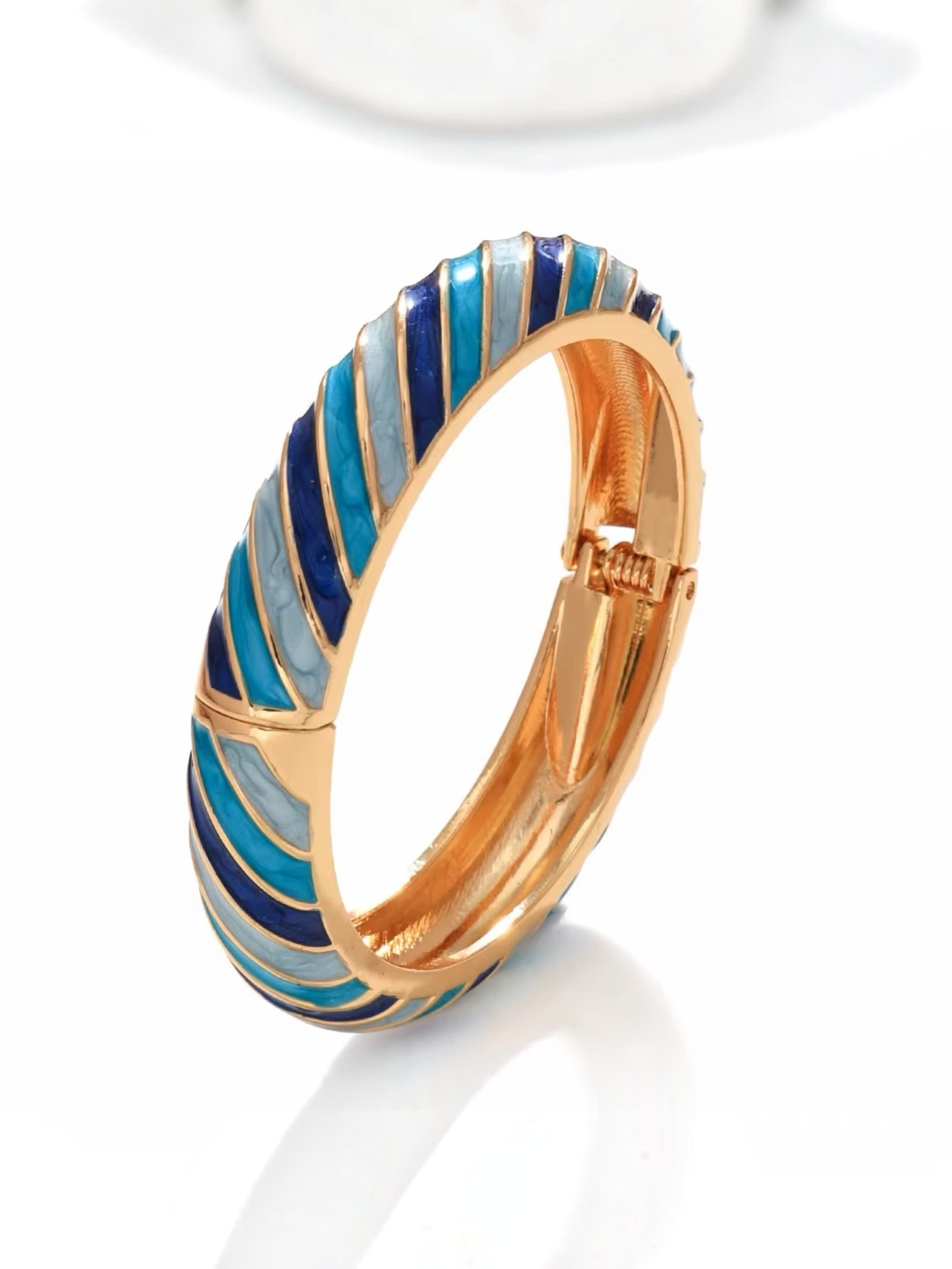 Blue Enamel Bangle Bracelet