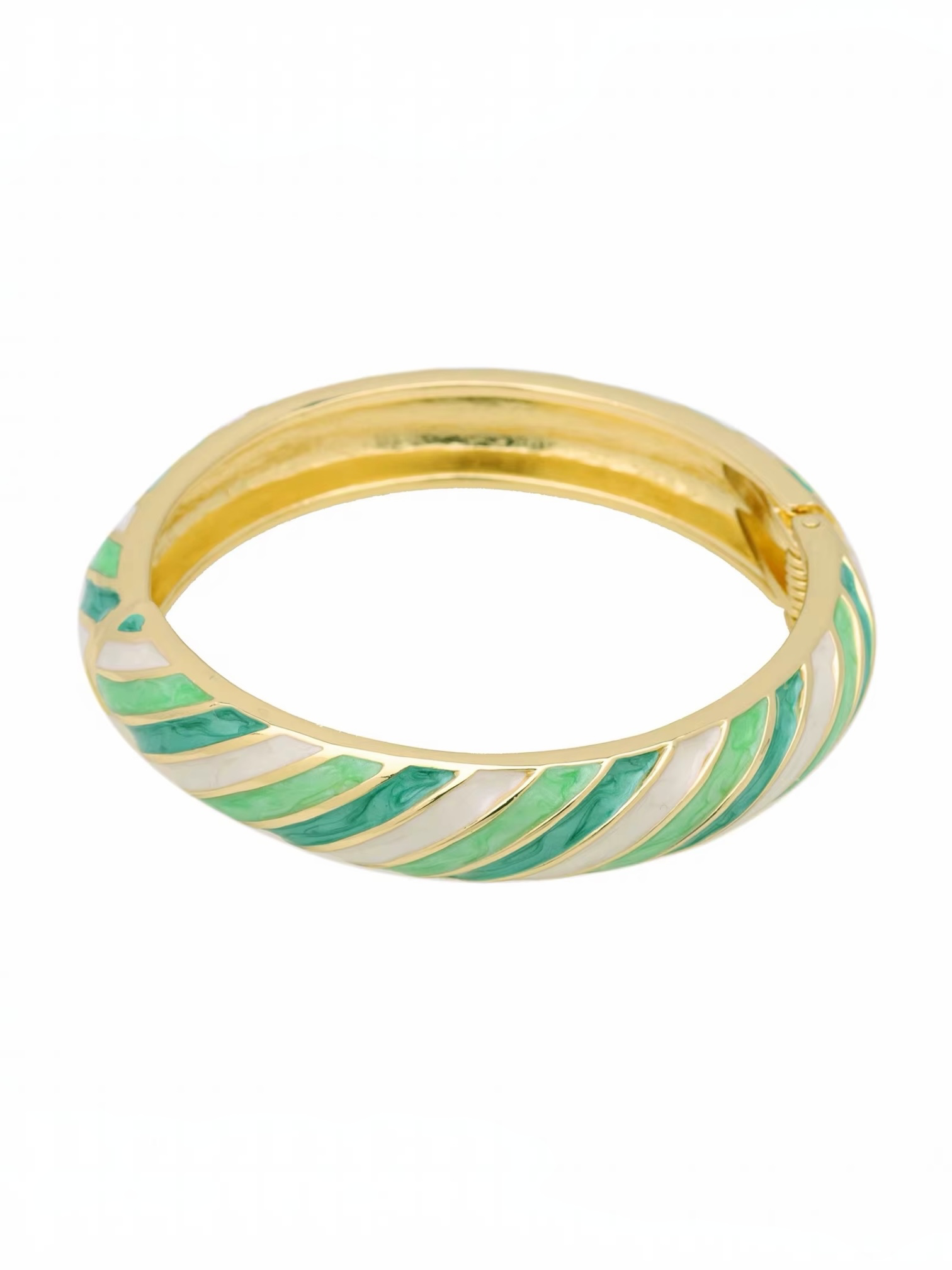 Green Enamel Bangle Bracelet