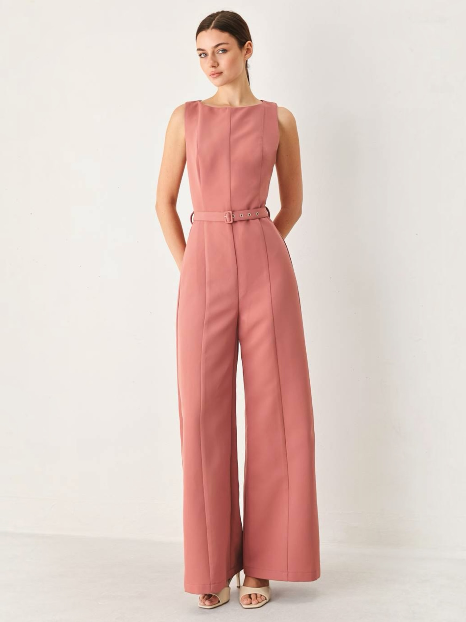 Carina Woven White Jumpsuit