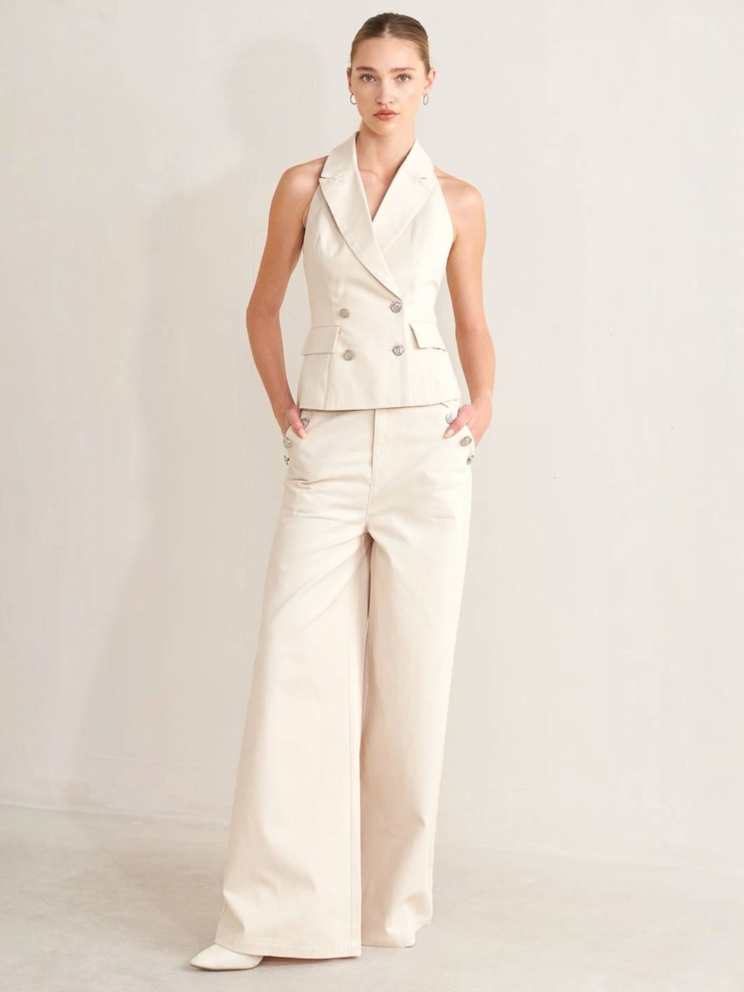 Yiselle Vest &amp; Pants Woven Set