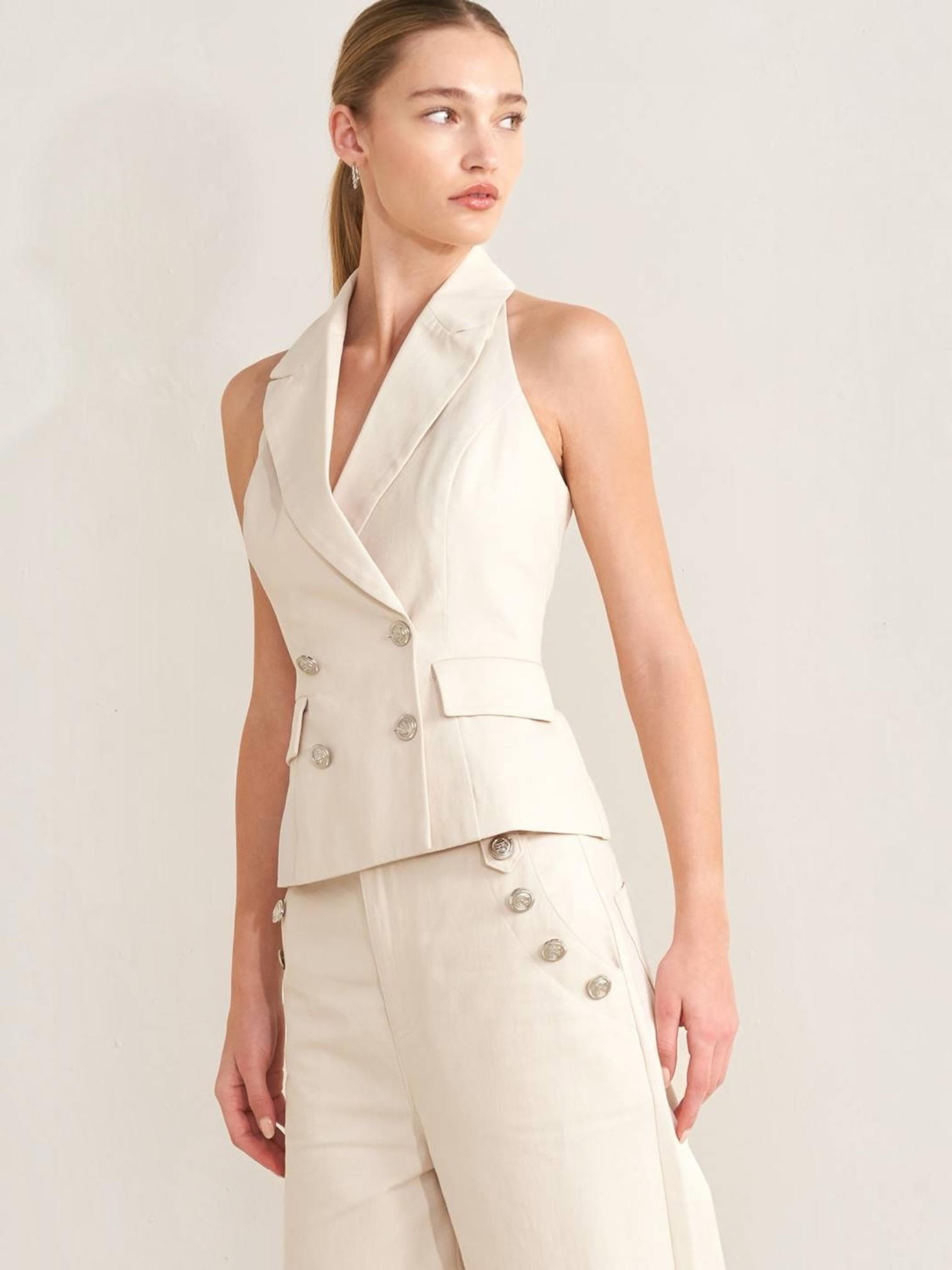 Yiselle Vest &amp; Pants Woven Set