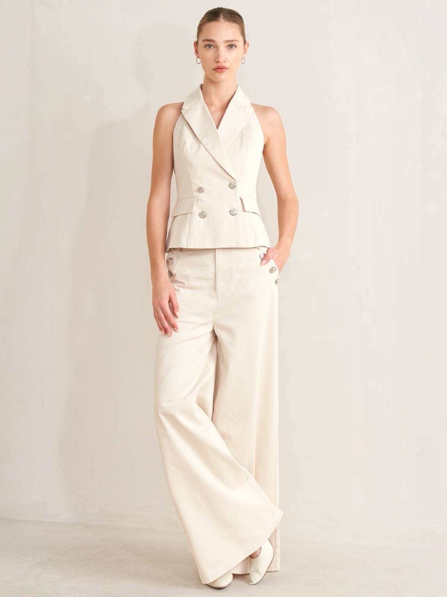 Yiselle Vest &amp; Pants Woven Set