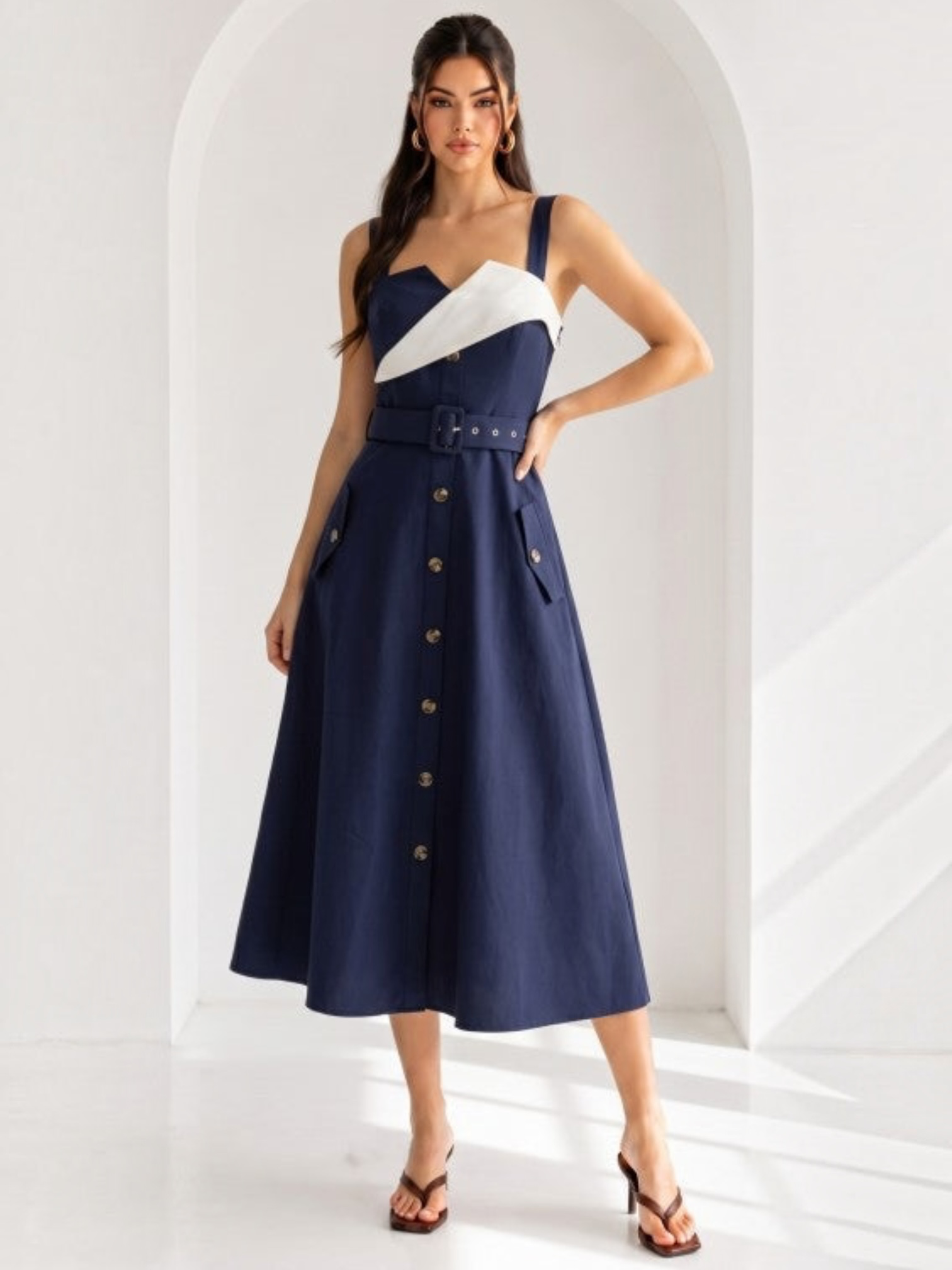 Amber Midi Navy Dress