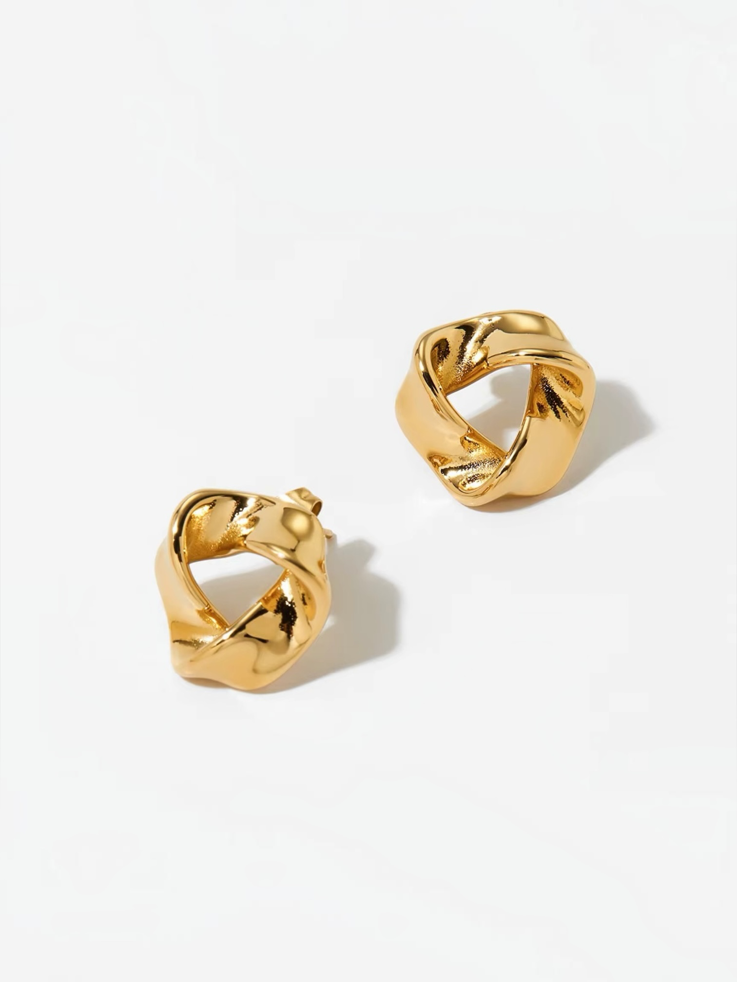 Small Gold Knot Stud Earrings