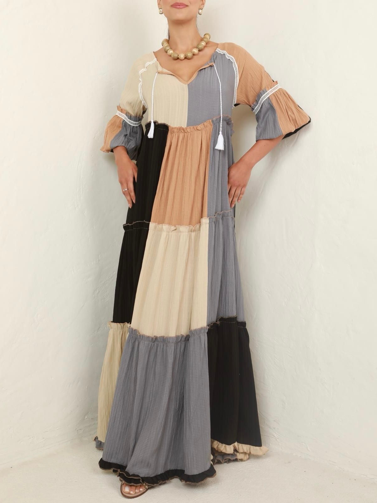 Harmony Patchwork Maxi Dress