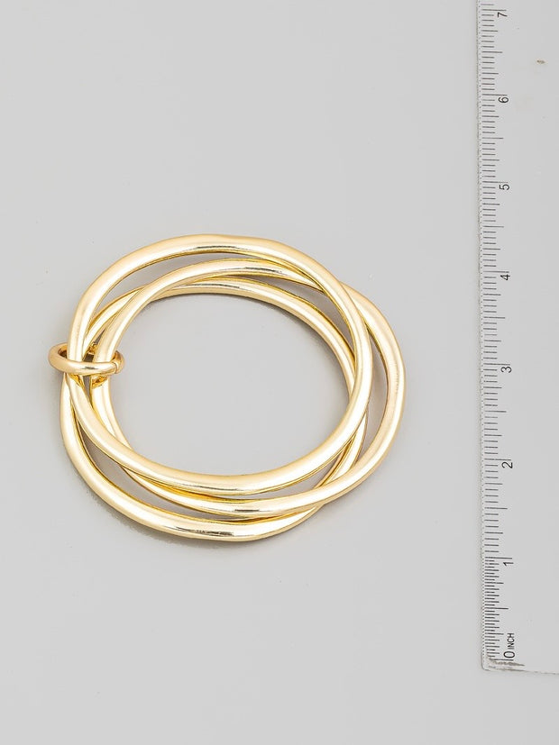 Layered Metallic Tube Bangle Bracelet