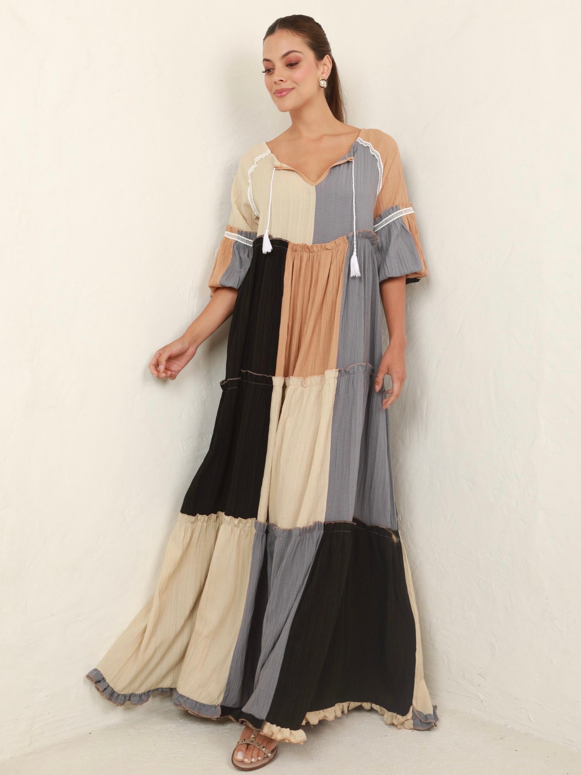 Harmony Patchwork Maxi Dress