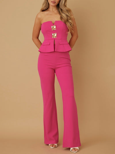 Sofia Top & Pants Hot Pink Set