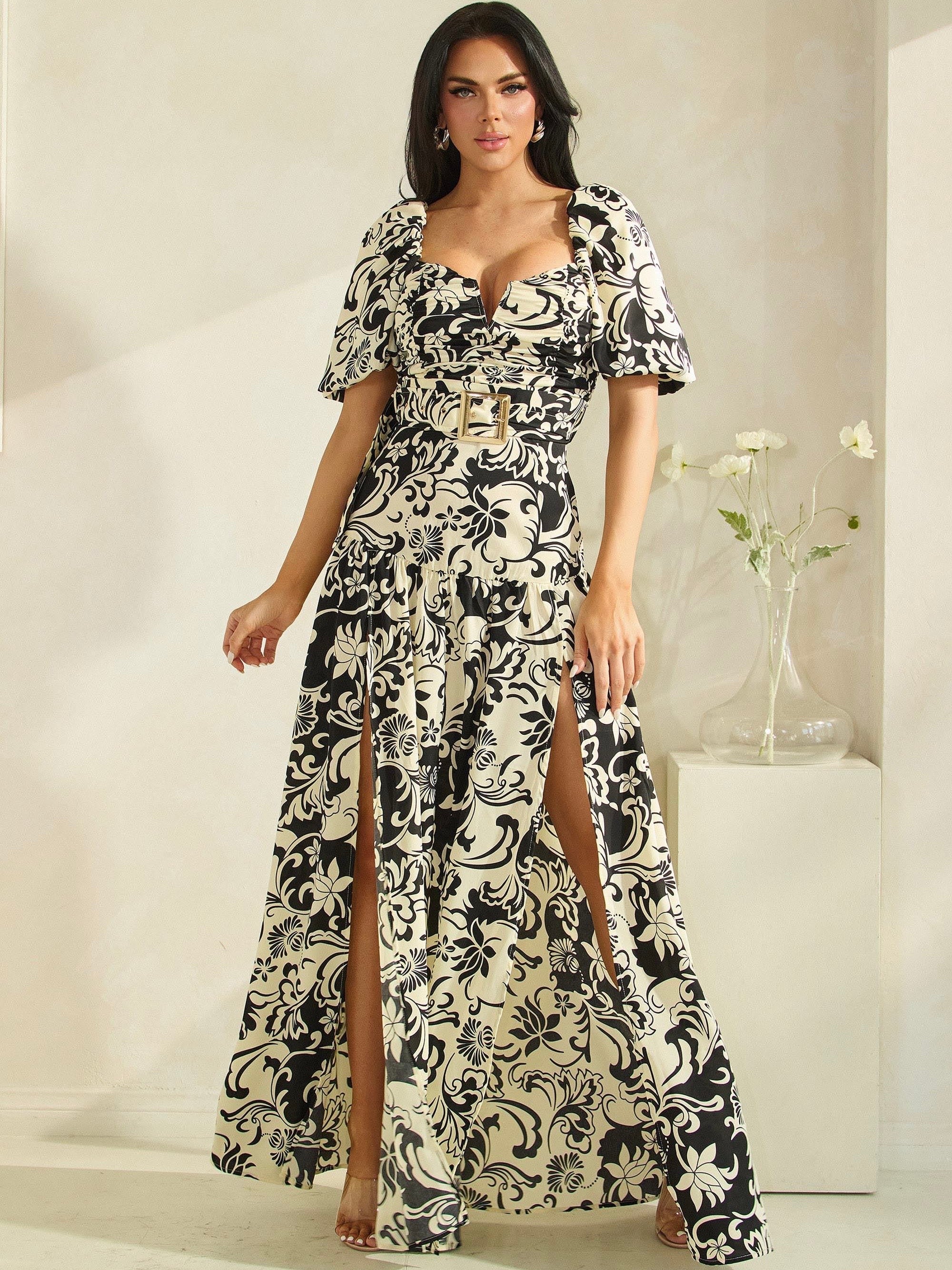 Nory Black &amp; Ivory Maxi Dress