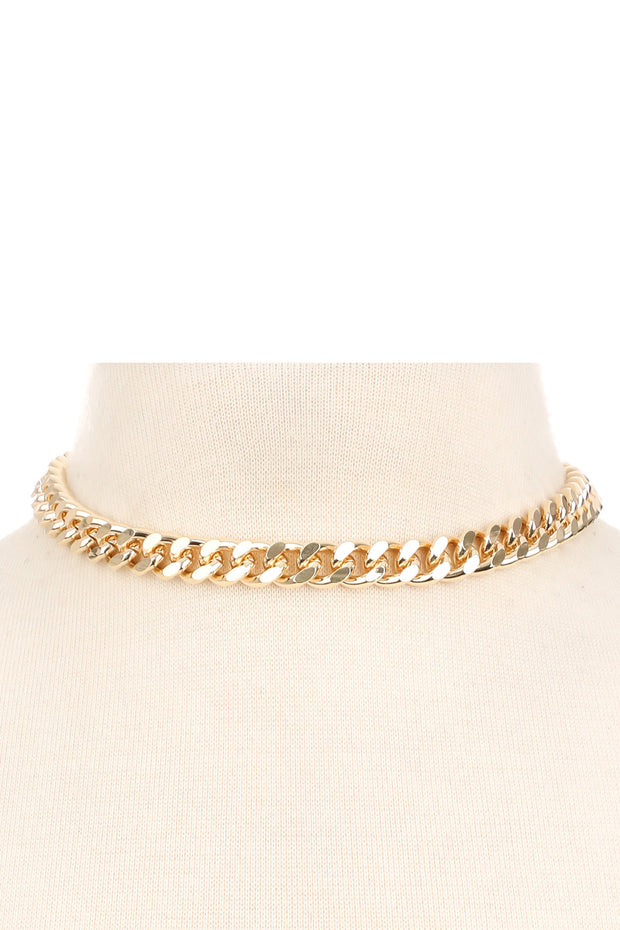 Thick Curb Chain Choker Necklace