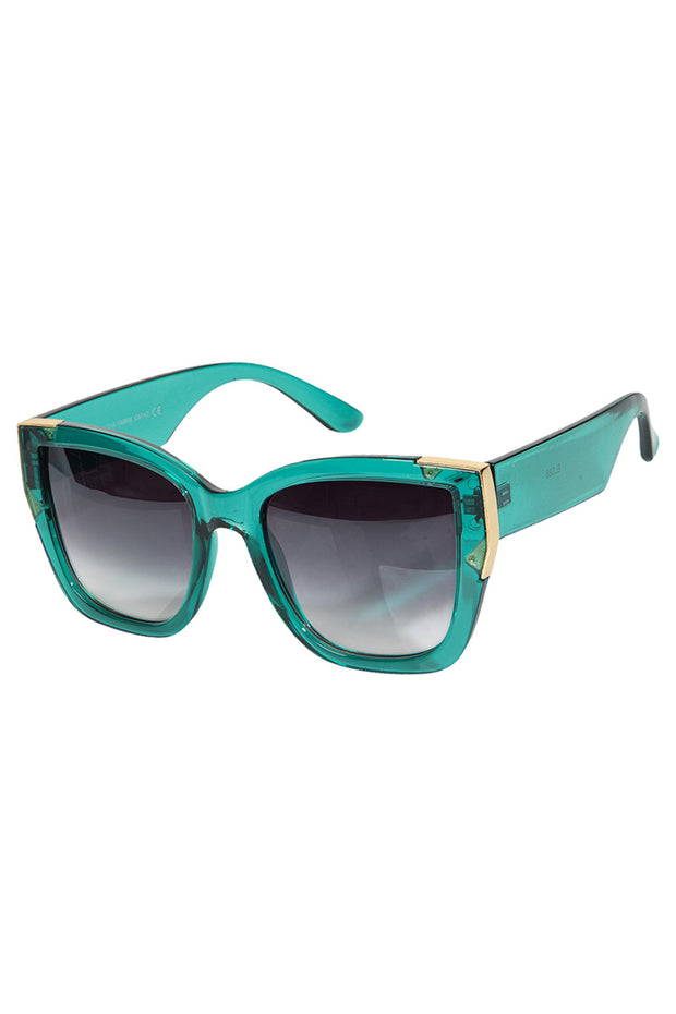 Green Bulky Square Sunglasses #ELS88